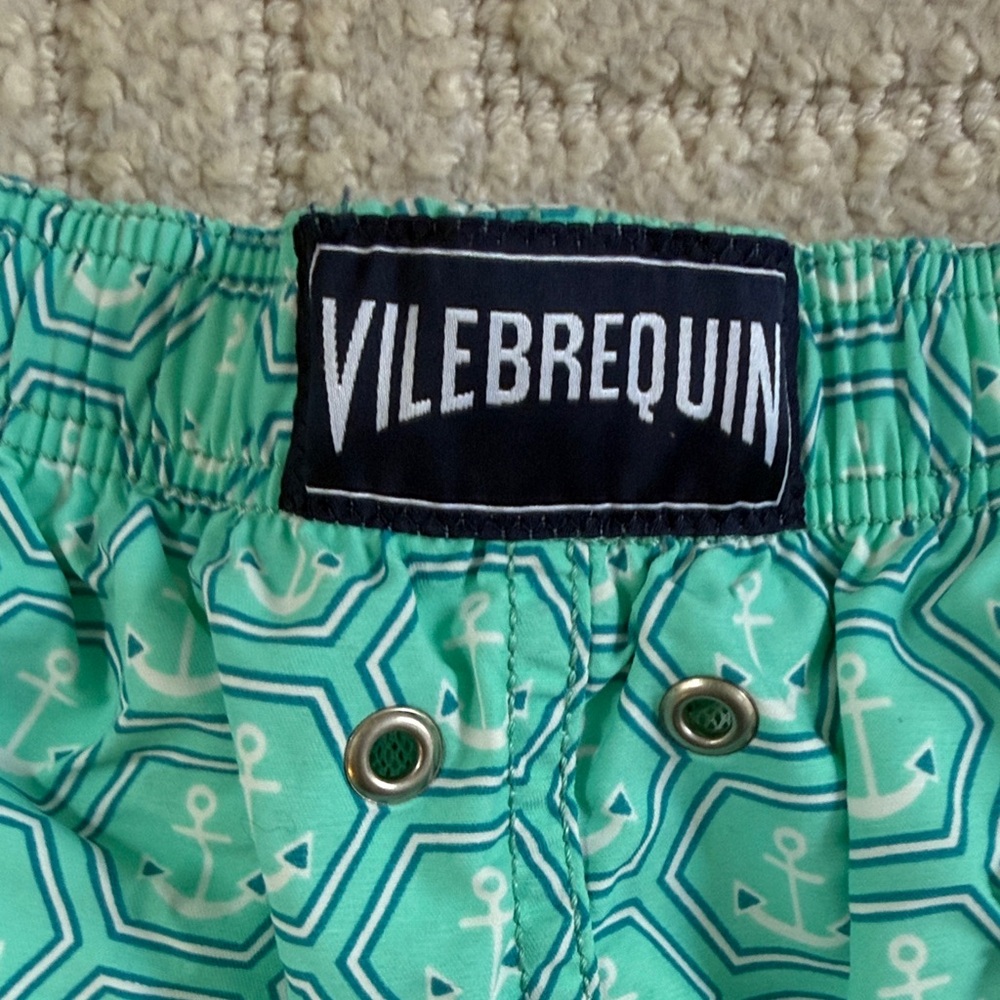 Vilebrequin Boy’s Turquoise Anchor Pattern Shorts - Picture 5 of 5